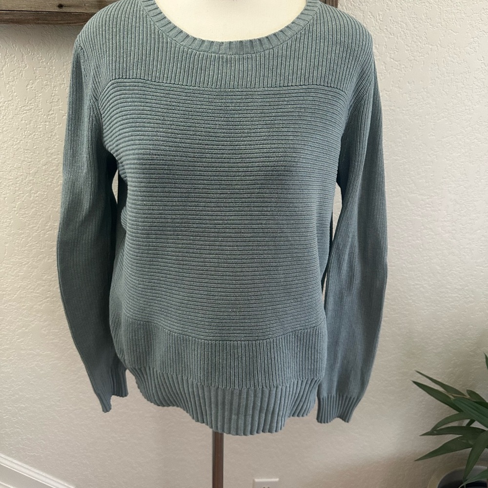 Toad&Co Classic Crewneck Ribbed Knit Sweater - Sage Green ladies M